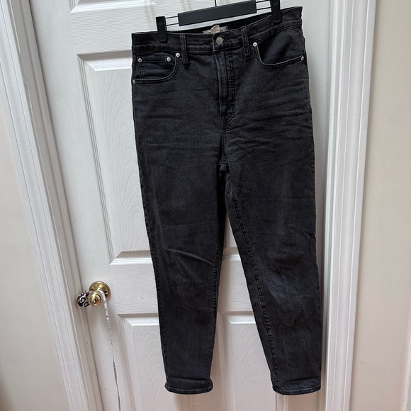 Madewell The Perfect Vintage Straight Jean Lunar Wash black high rise 29 tall - Picture 2 of 10